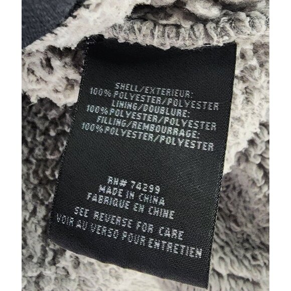 Steve Madden Sherpa Jacket Womens Medium Gray Black Quilted Snap On Outdoor - Picture 11 of 12